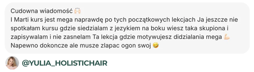 Recenzja kursantki